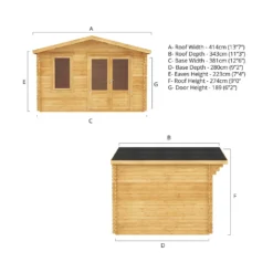 Mercia 4m X 3m Garden Retreat Log Cabin 28mm 20 Mercia 4m X 3m Garden Retreat Log Cabin 28mm -Elise Bloom 13555835 2235025545891859