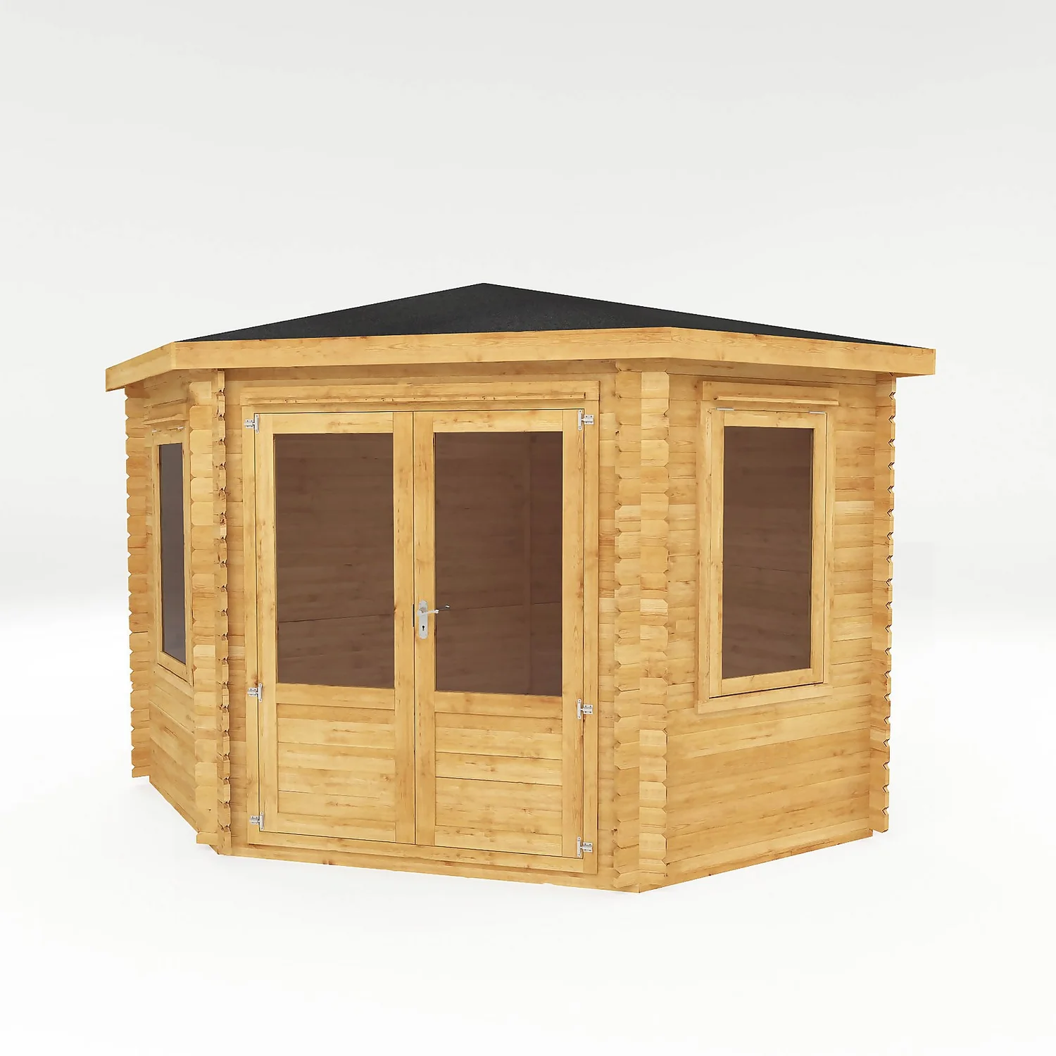 Mercia 3m X 3m Corner Log Cabin 34mm 3 Mercia 3m X 3m Corner Log Cabin 34mm