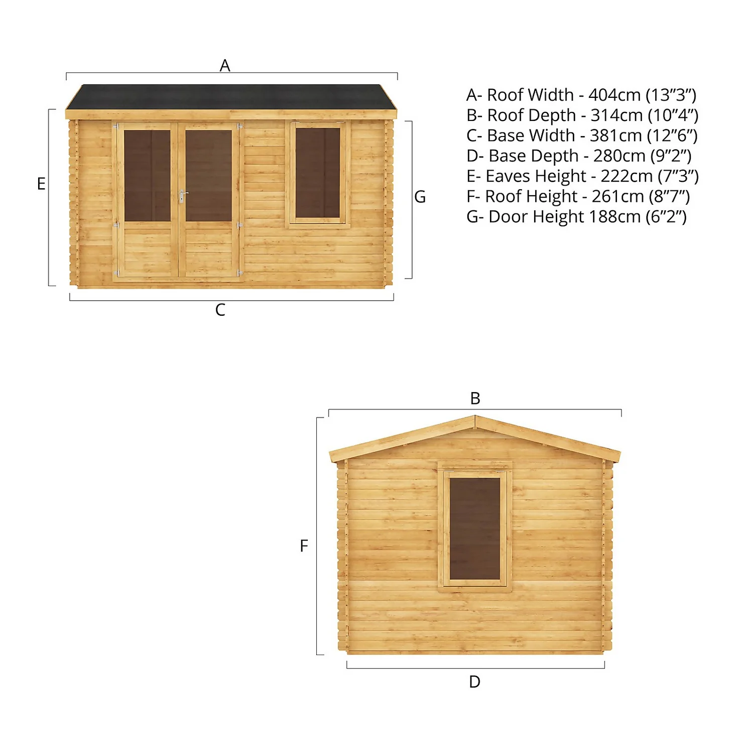 Mercia 4m X 3m Home Office Log Cabin 34mm 11 Mercia 4m X 3m Home Office Log Cabin 34mm - Image 9