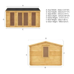Mercia 4.5m X 3.5m Home Office Log Cabin 34mm 20 Mercia 4.5m X 3.5m Home Office Log Cabin 34mm -Elise Bloom 13555844 1775025545333532