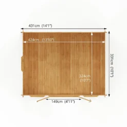 Mercia 4.5m X 3.5m Home Office Log Cabin 44mm -Elise Bloom 13555849 8795025545943894