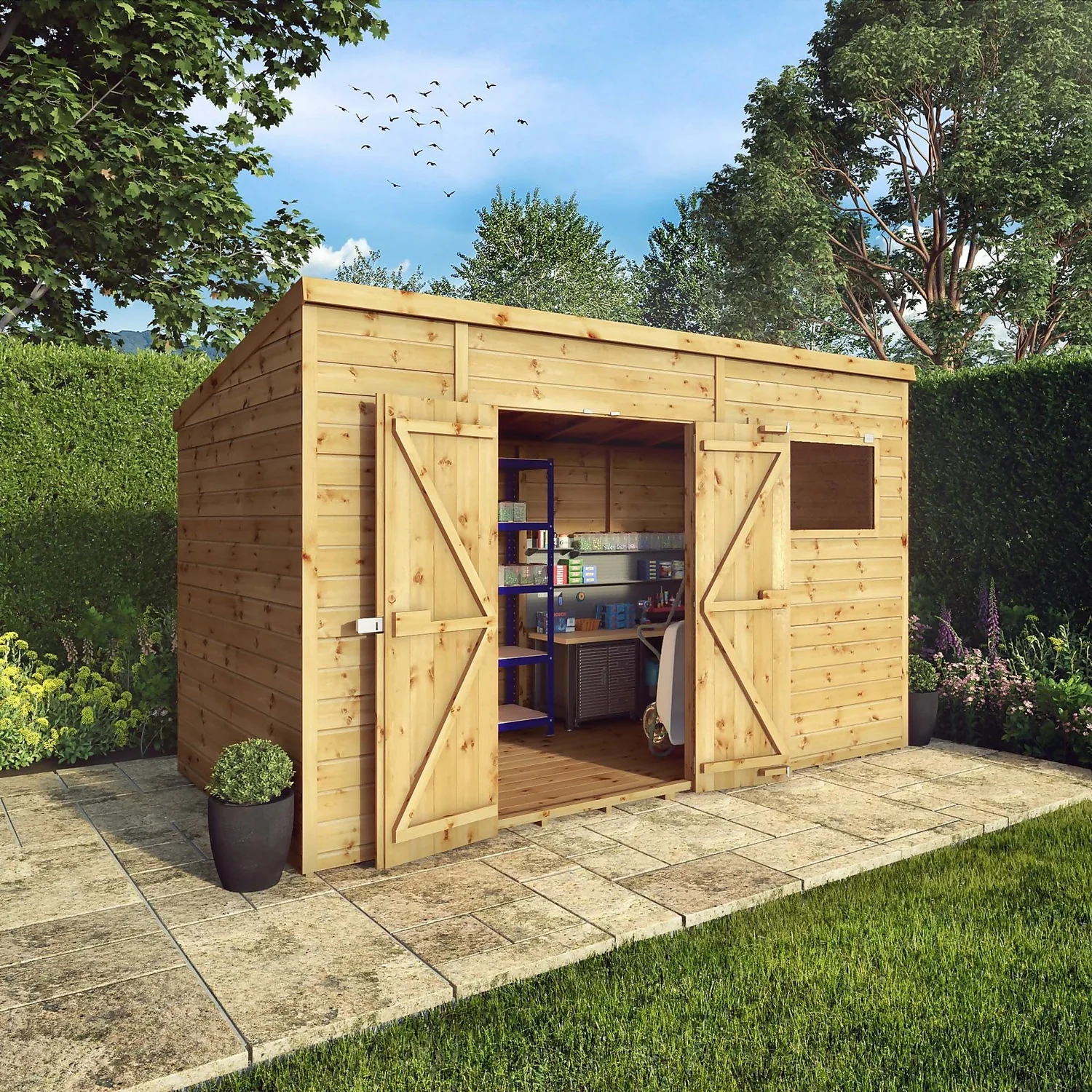 Mercia 12ft X 6ft Premium Shiplap Pent Shed - Including Installation 11 Mercia 12ft X 6ft Premium Shiplap Pent Shed - Including Installation - Image 9