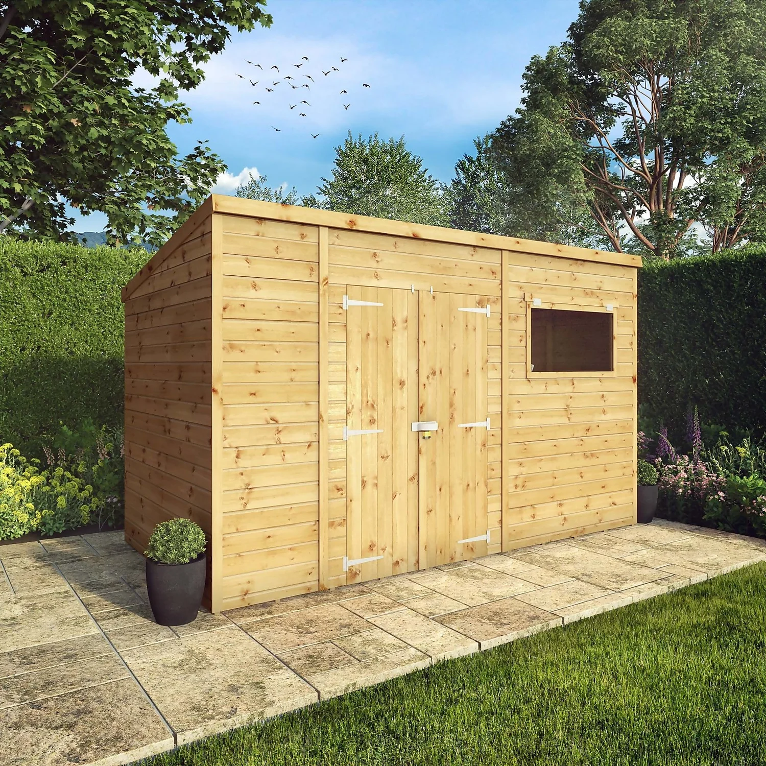 Mercia 12ft X 6ft Premium Shiplap Pent Shed - Including Installation 4 Mercia 12ft X 6ft Premium Shiplap Pent Shed - Including Installation - Image 2