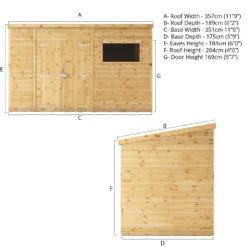 Mercia 12ft X 6ft Premium Shiplap Pent Shed - Including Installation 18 Mercia 12ft X 6ft Premium Shiplap Pent Shed - Including Installation -Elise Bloom 13555857 1974949334773919