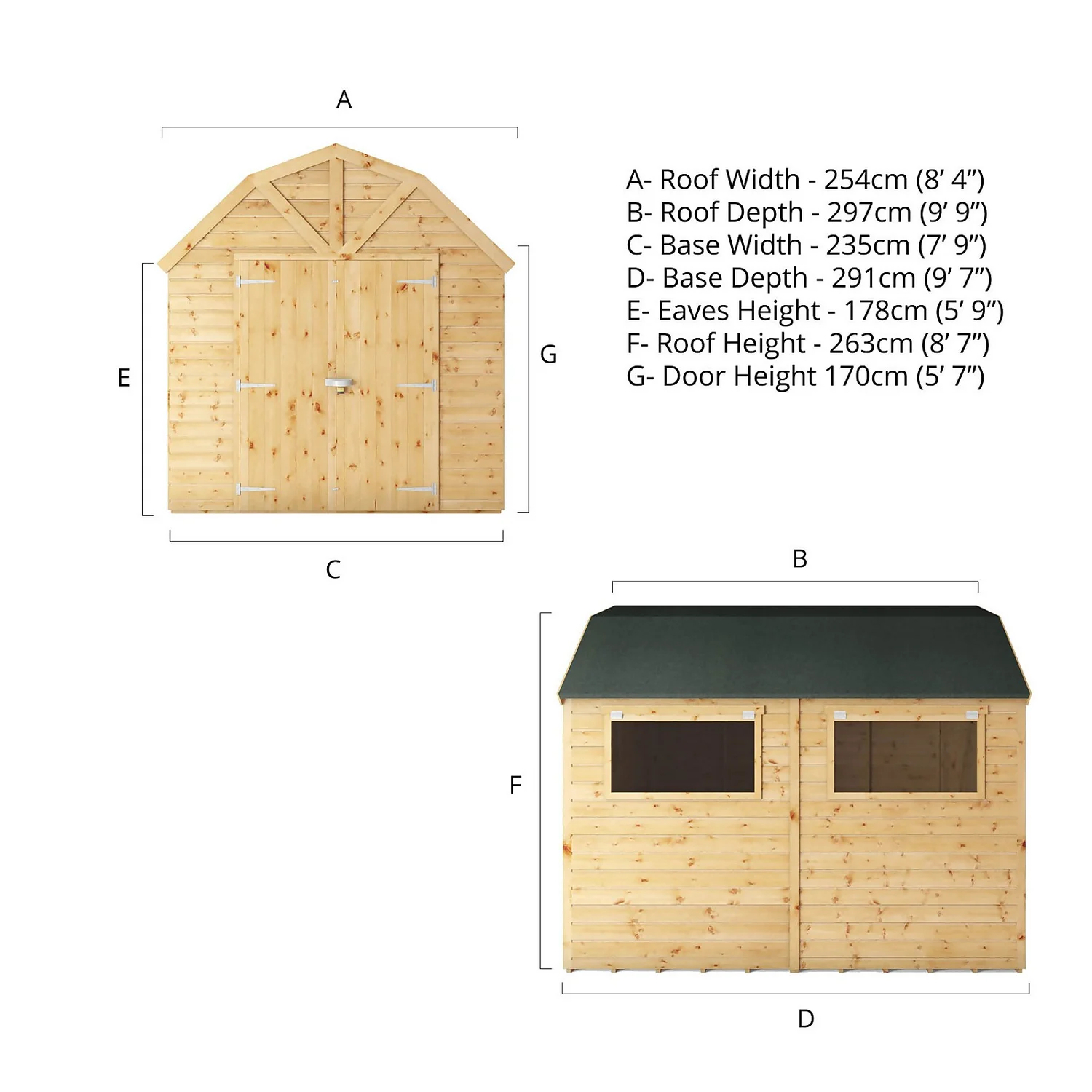 Mercia 10ft X 8ft Premium Shiplap Barn Shed - Including Installation 11 Mercia 10ft X 8ft Premium Shiplap Barn Shed - Including Installation - Image 9