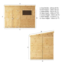 Mercia 10ft X 8ft Premium Shiplap Pent Shed - Including Installation -Elise Bloom 13555859 1665011477690626