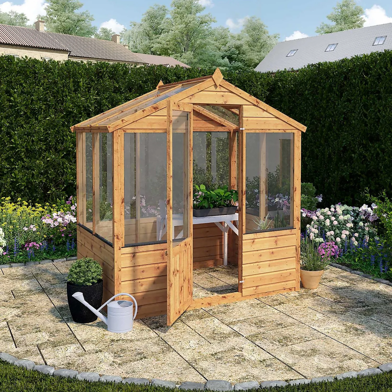 Mercia Wooden Greenhouse - 4x6ft 4 Mercia Wooden Greenhouse - 4x6ft - Image 2