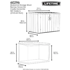 Lifetime Horizontal Plastic Outdoor Storage Shed 14 Lifetime Horizontal Plastic Outdoor Storage Shed -Elise Bloom 13660824 1614949050899666