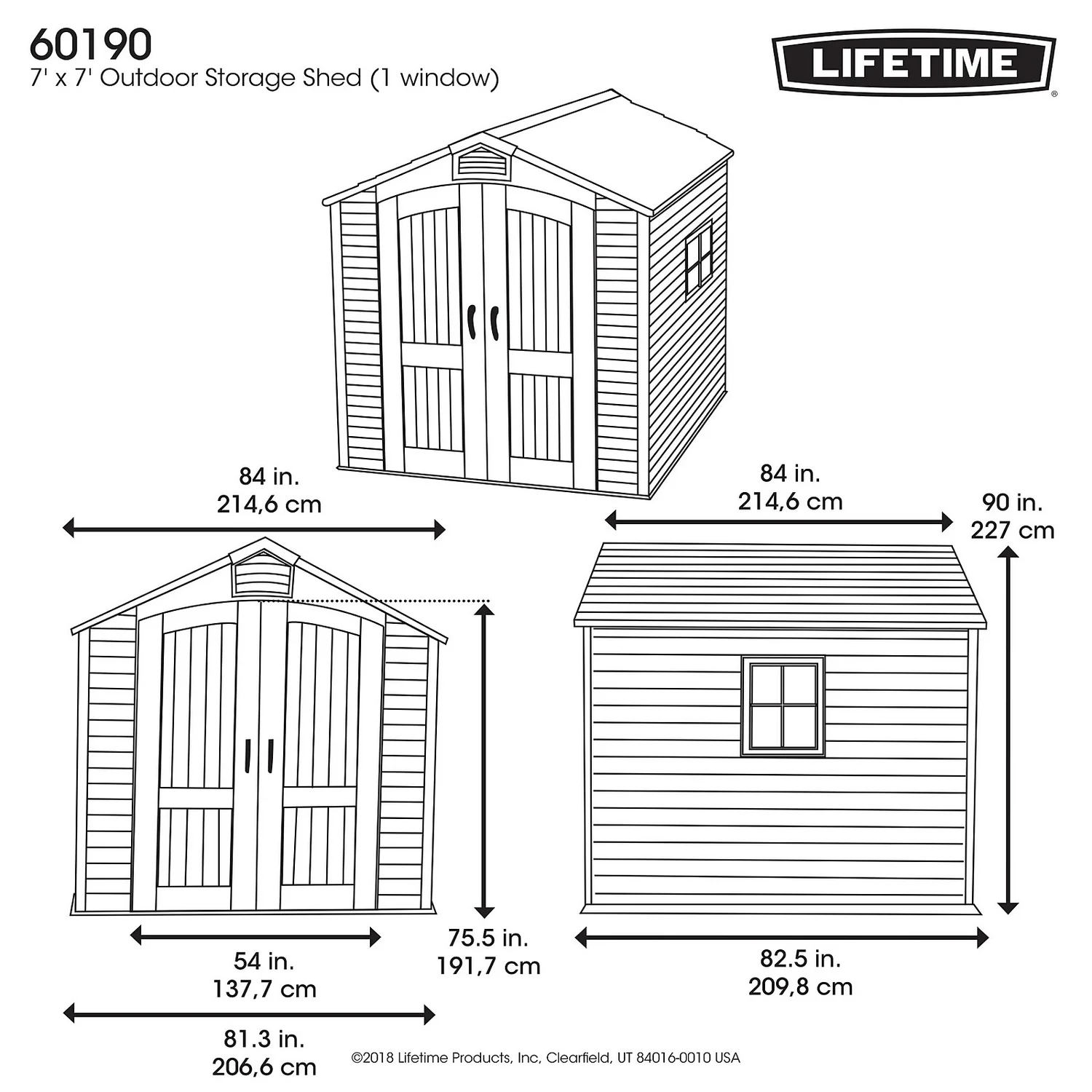 Lifetime Plastic Outdoor Storage Shed - 7x7ft 6 Lifetime Plastic Outdoor Storage Shed - 7x7ft - Image 4