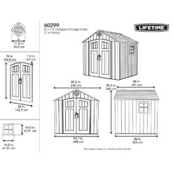 Lifetime Plastic Outdoor Storage Shed - 8x7.5ft 13 Lifetime Plastic Outdoor Storage Shed - 8x7.5ft -Elise Bloom 13660827 1744949053235238