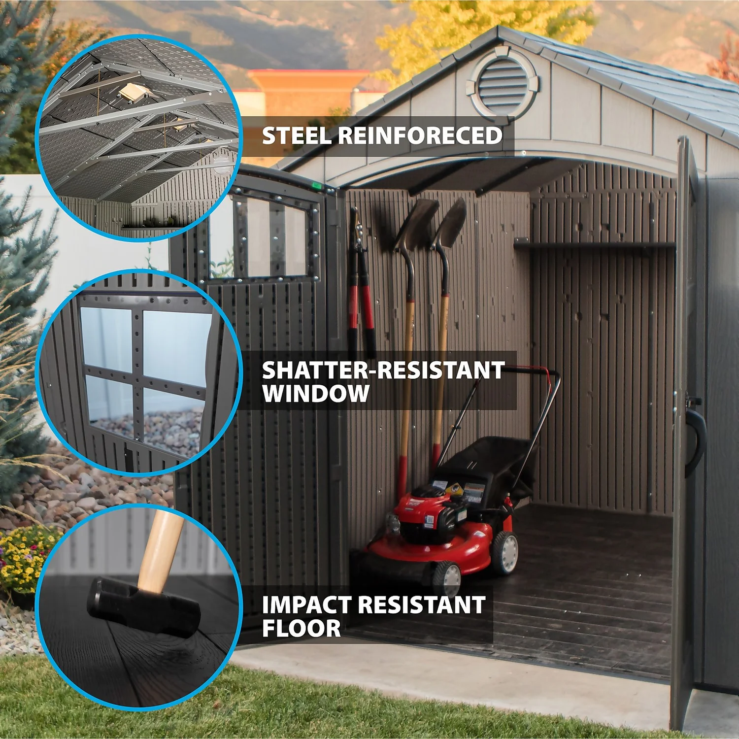 Lifetime Plastic Outdoor Storage Shed - 8x10ft 5 Lifetime Plastic Outdoor Storage Shed - 8x10ft - Image 3