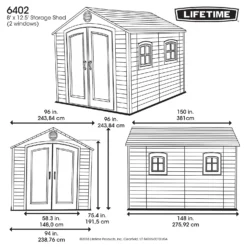 Lifetime Plastic Outdoor Storage Shed - 8x12.5ft 13 Lifetime Plastic Outdoor Storage Shed - 8x12.5ft -Elise Bloom 13660830 1565012583932607