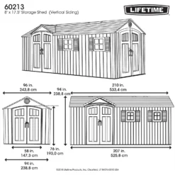 Lifetime 17.5 X 8ft Dual Entry Outdoor Storage Shed - Installation Included 17 Lifetime 17.5 X 8ft Dual Entry Outdoor Storage Shed - Installation Included -Elise Bloom 13911315 9014978028237736