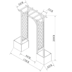 Homebase Wooden Garden Arched Trellis With Planters 15 Homebase Wooden Garden Arched Trellis With Planters -Elise Bloom 13967032 2065060441143863