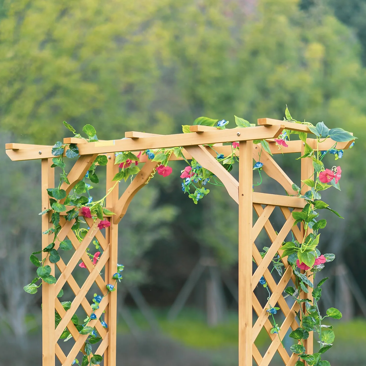 Homebase Wooden Garden Arched Trellis With Planters 7 Homebase Wooden Garden Arched Trellis With Planters - Image 5
