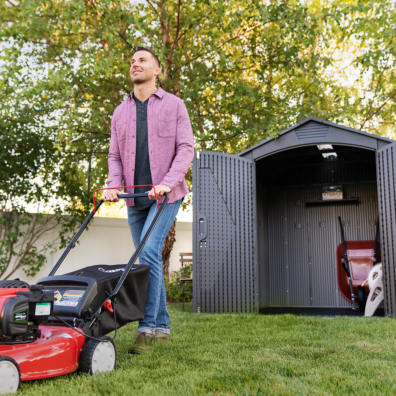Lifetime 7x7ft Outdoor Storage Shed - Rough-Cut Grey 7 Lifetime 7x7ft Outdoor Storage Shed - Rough-Cut Grey - Image 5