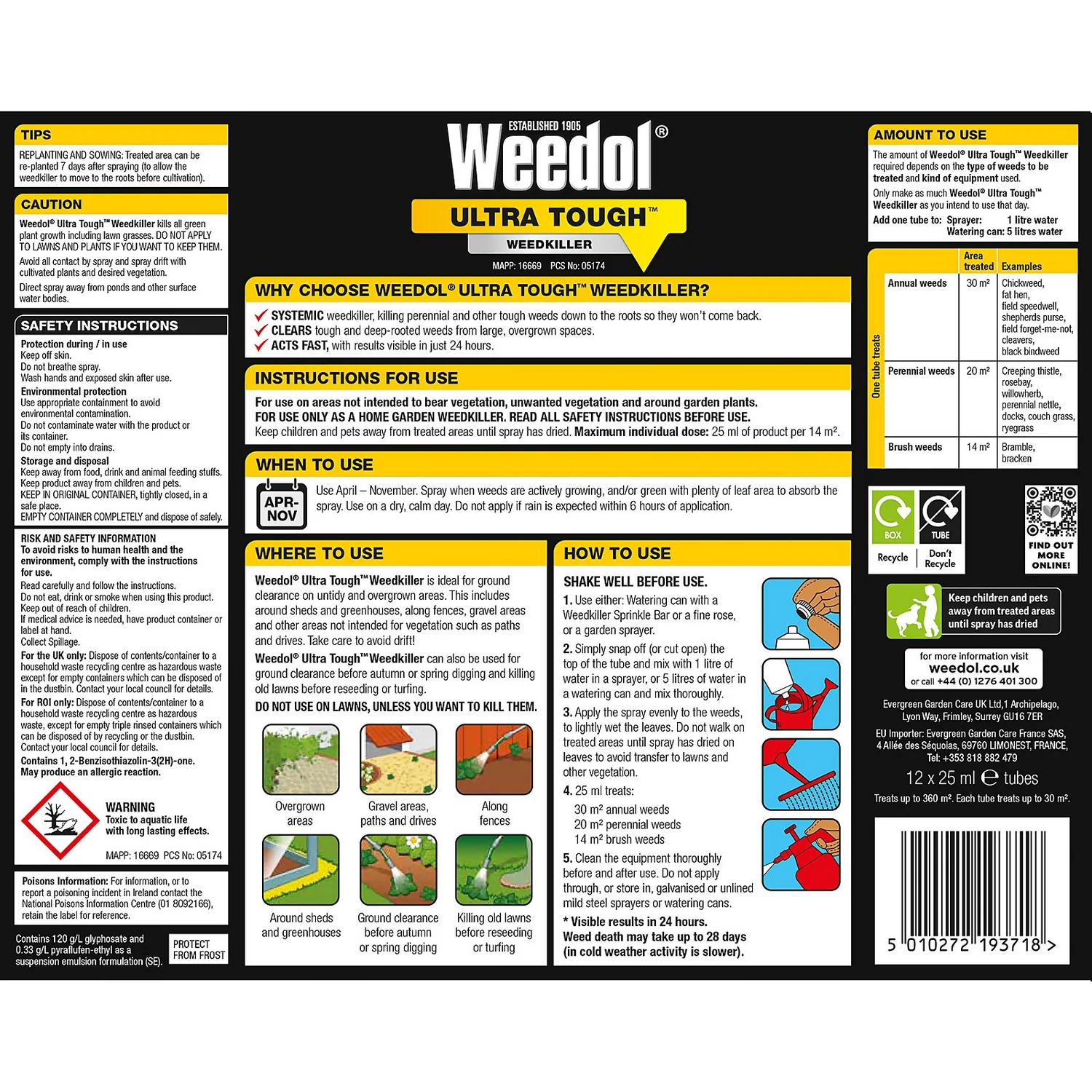 Weedol Ultra Tough 12 Liquid Concentrate Tubes 4 Weedol Ultra Tough 12 Liquid Concentrate Tubes - Image 2