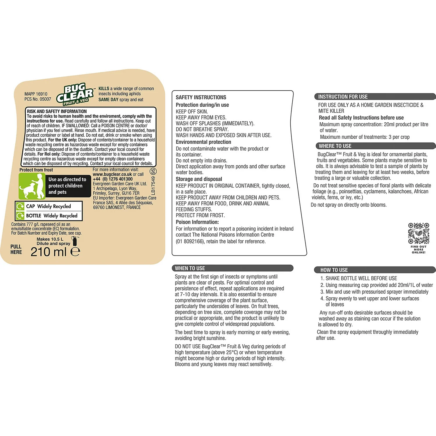 BugClear Fruit And Veg Concentrate 210ml 4 BugClear Fruit And Veg Concentrate 210ml - Image 2