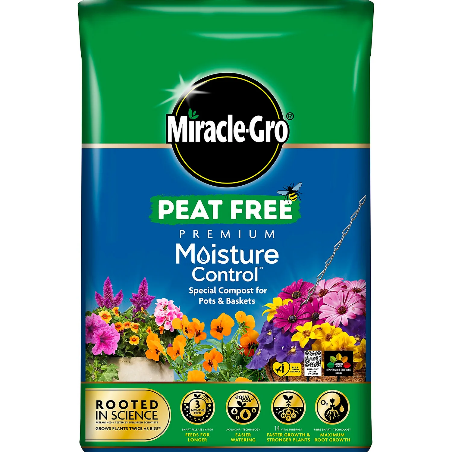Miracle-Gro Peat Free Premium Moisture Control 40L 3 Miracle-Gro Peat Free Premium Moisture Control 40L