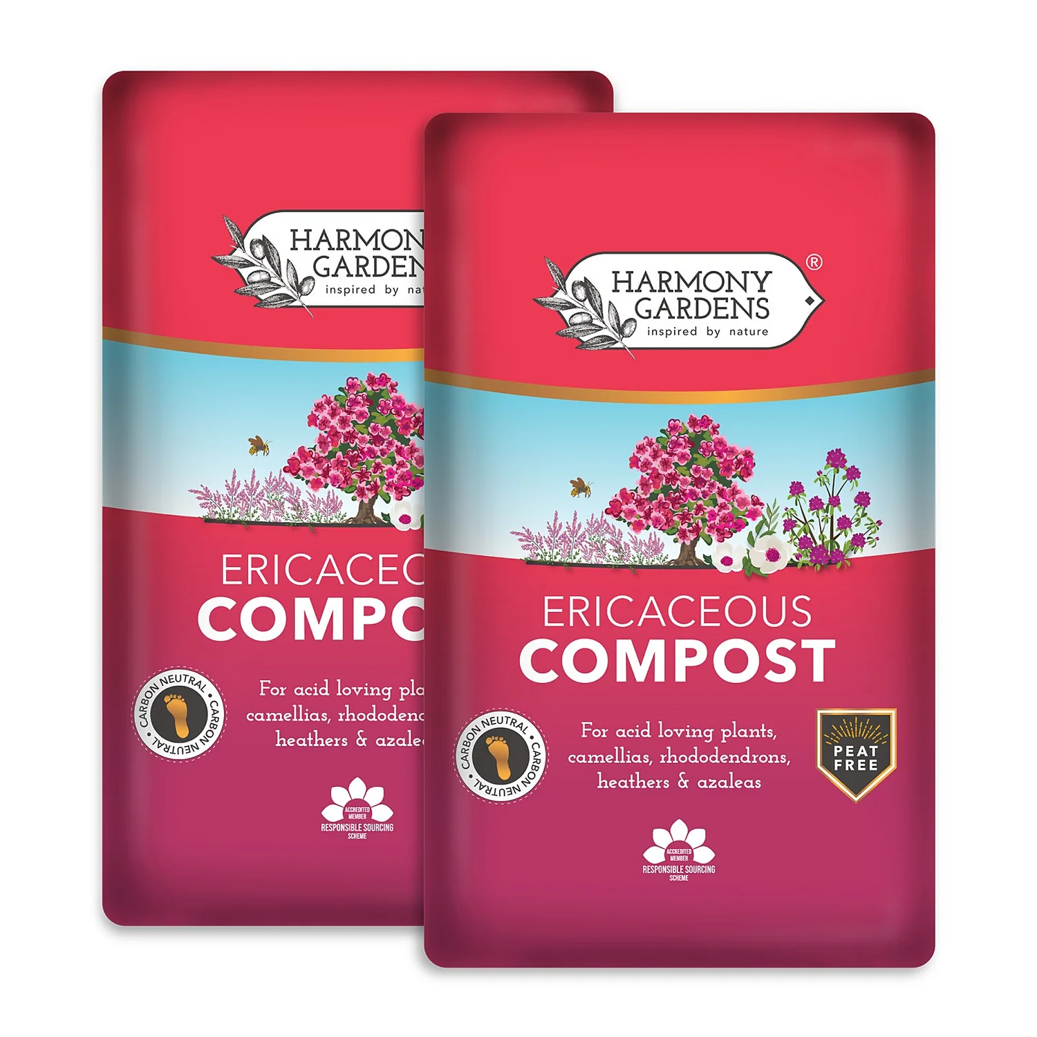 Harmony Gardens Ericaceous Compost - 2 Bags (Total 80 Litres / 27Kg) 3 Harmony Gardens Ericaceous Compost - 2 Bags (Total 80 Litres / 27Kg)